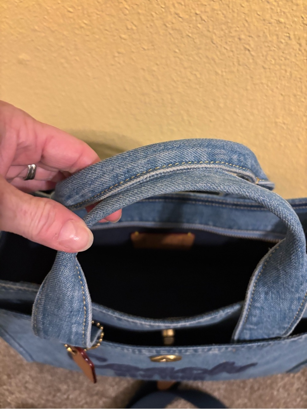 Coach Blue Denim Tote Bag - Picture 4 of 9